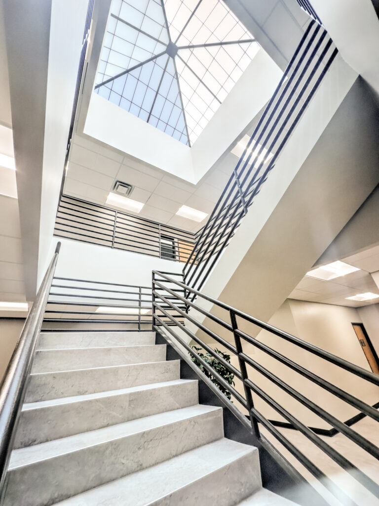 Peakview V Littleton Office building interior lobby stairs